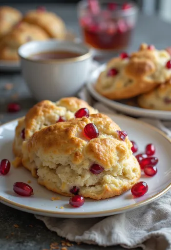 Gránátalmás scone tálalva