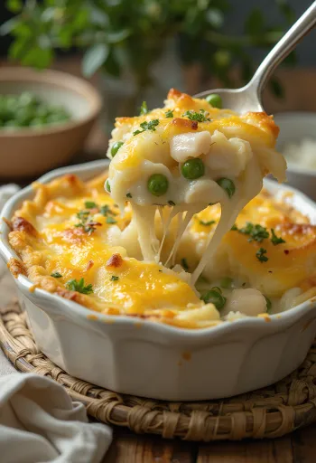 Klasszikus Fish pie halas töltelékkel, burgonyapürével és sárgarépával, aranybarnára sült