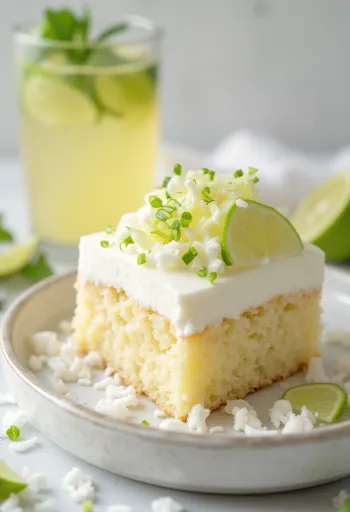 Lime-os kókusztorta díszítéssel