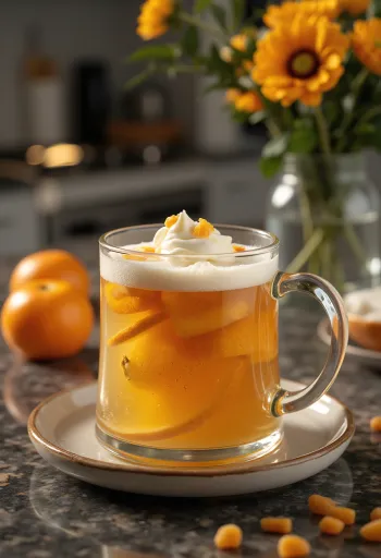 Mentás-citrusos cider pohárban tálalva