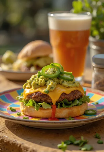 Mexikói stílusú burger tálalva