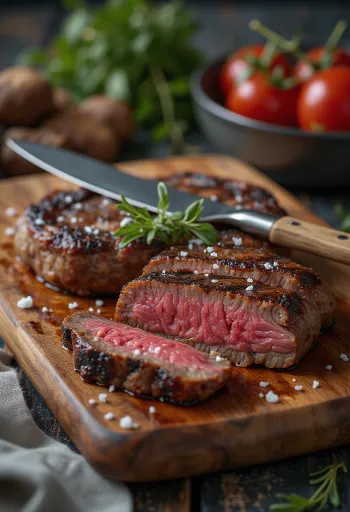 Picanha tálalva grillezett zöldségekkel