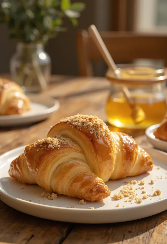 Frissen sült új-zélandi mézes croissant