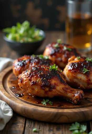 Füstölt BBQ ropogós bőrű csirke szaftos szeletekkel