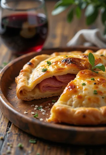 Füstölt sonkás calzone aranybarnára sütve