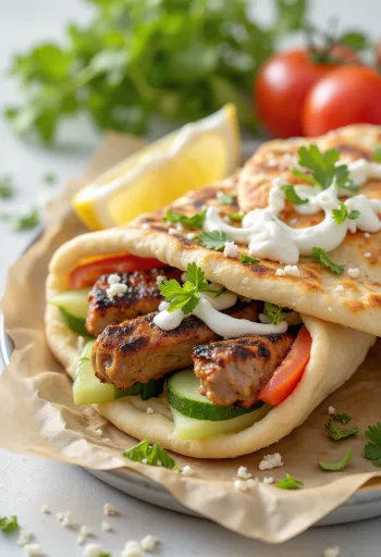 Kebab pitában tálalva