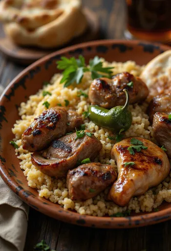 Kebab Tál vegyes húsokkal és köretekkel
