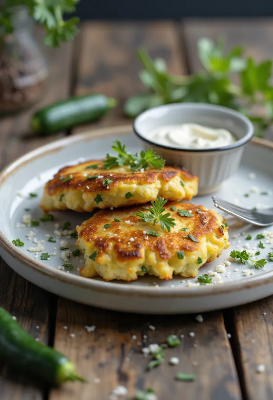 Kolokithokeftedes parmezán sajttal, zöldséges fasírt friss fűszerekkel
