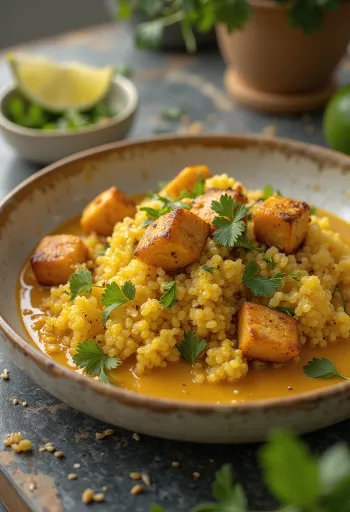 Lime-os curry quinoa tofuval