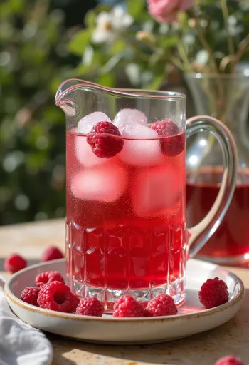 Málnás-mentás cider poharakban tálalva