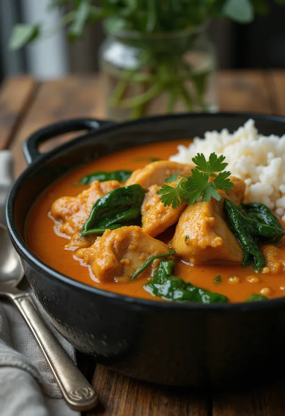 Ogbono soup csirkehússal, fűszeres és gazdag leves