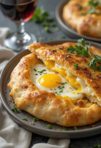 Frissen sült Padlizsános-Sajtos Calzone