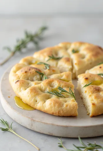 Paleo diétás kókuszlisztes focaccia tálalva