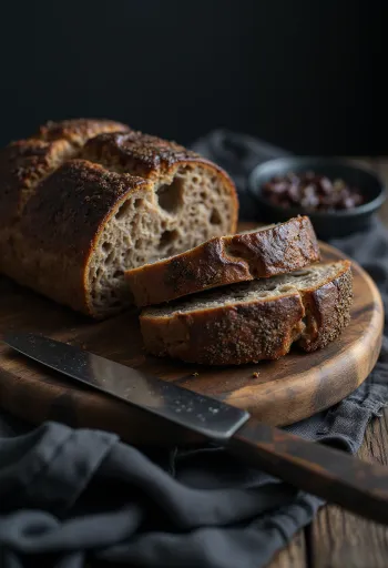 Ruisleipä, finn rozskenyér, gazdag és ropogós héjjal, szeletelve