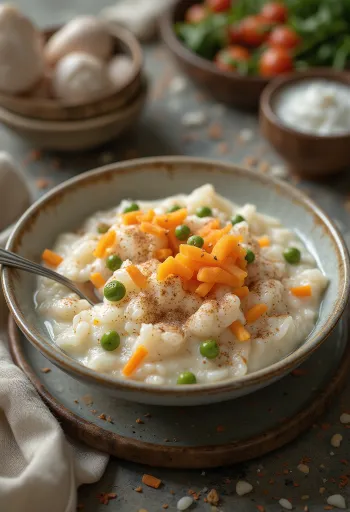 Zöldséges kheer, tálalva frissen