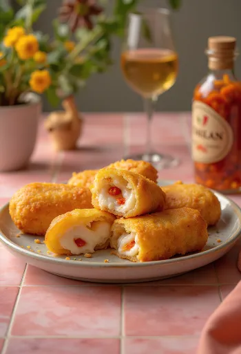 Acarajé carurúval tálalva, fűszeres babgolyókkal és szezámmaggal