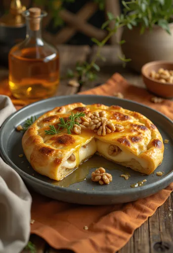 Camembert sajtos calzone aranybarnára sütve