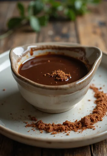 Édes csokis chili szósz tálalva