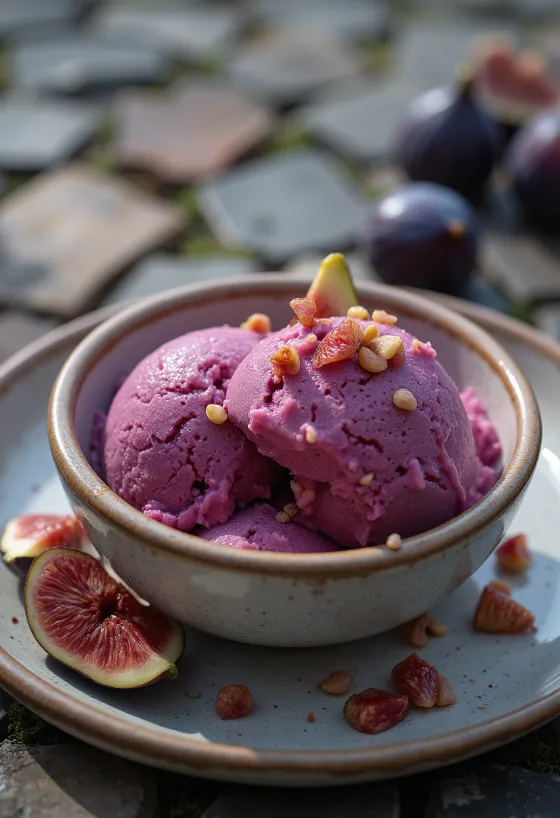Füge sorbet házi készítésű frissítő desszert