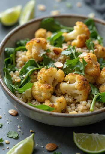 Lime-os karfiolos Buddha-tál quinoa alappal