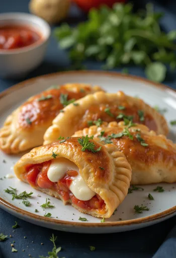 Paradicsomos-mozzarellás empanada sajttal és oregánóval