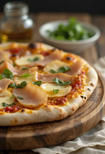 Szalonnás pizza mozzarellával és rozmaringgal