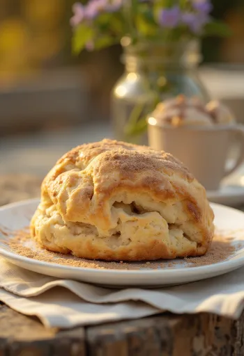 Fahéjas scone aranybarna, ropogós tetejű sütemények
