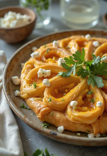 Sütőtökös-bazsalikomos burek aranybarnára sütve