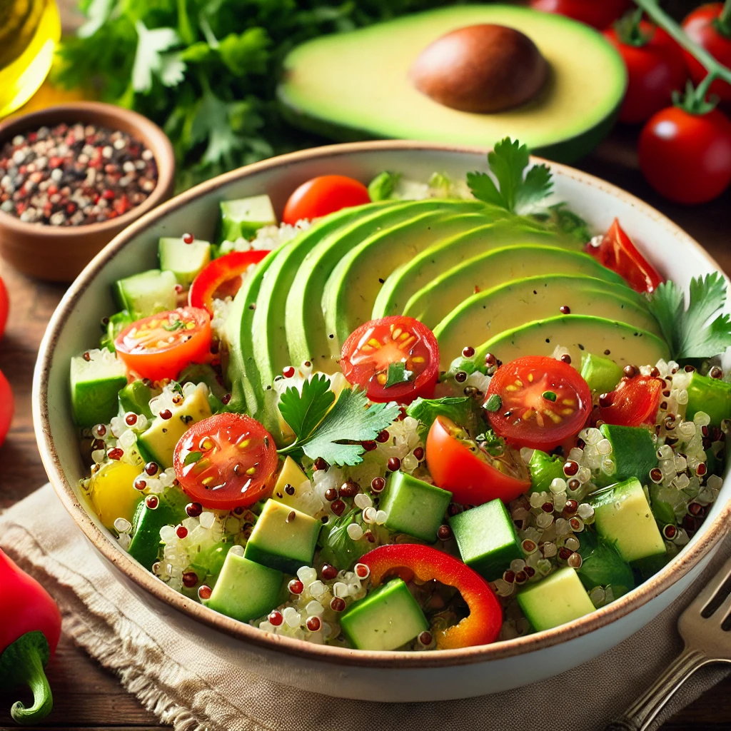 Tápláló és könnyű avokádós quinoa saláta