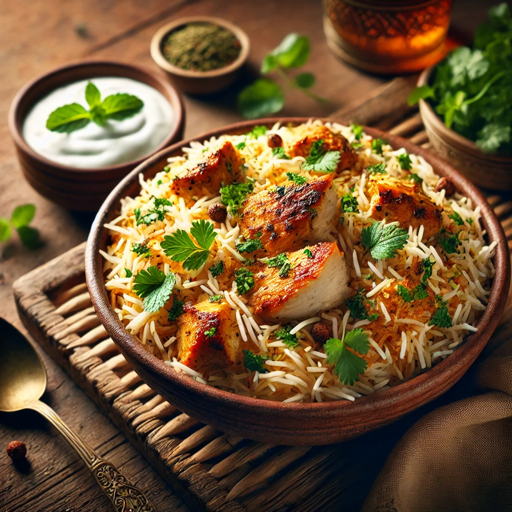 Egyszerű és ízletes Biryani csirkével recept