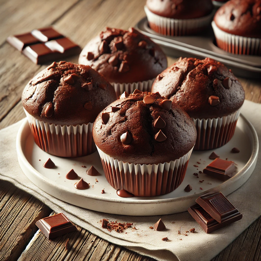 Puha és gazdag csokoládés muffin házilag