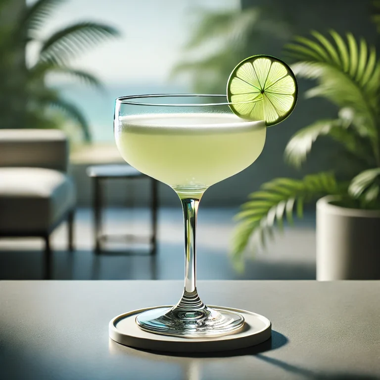 Daiquiri koktél lime szelettel díszítve