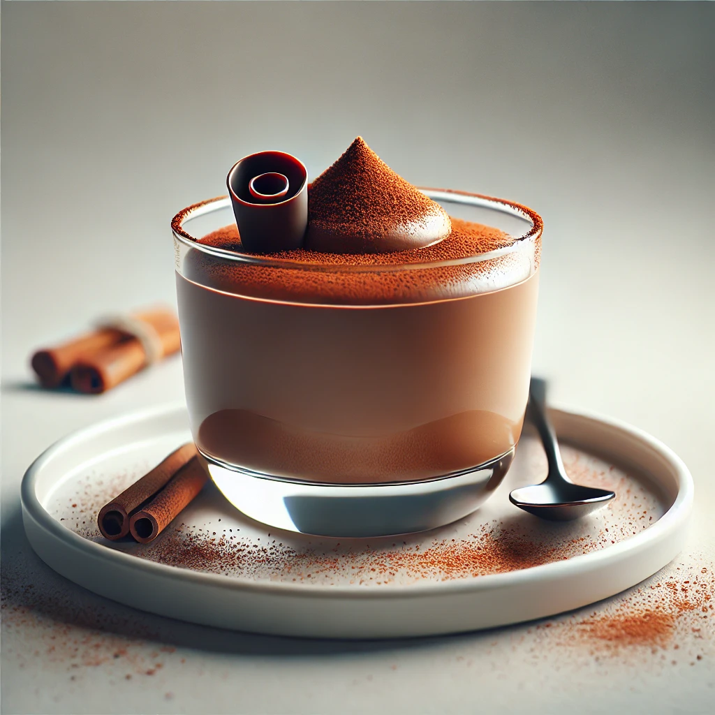 Könnyű és krémes mousse csokoládéból és fahéjból