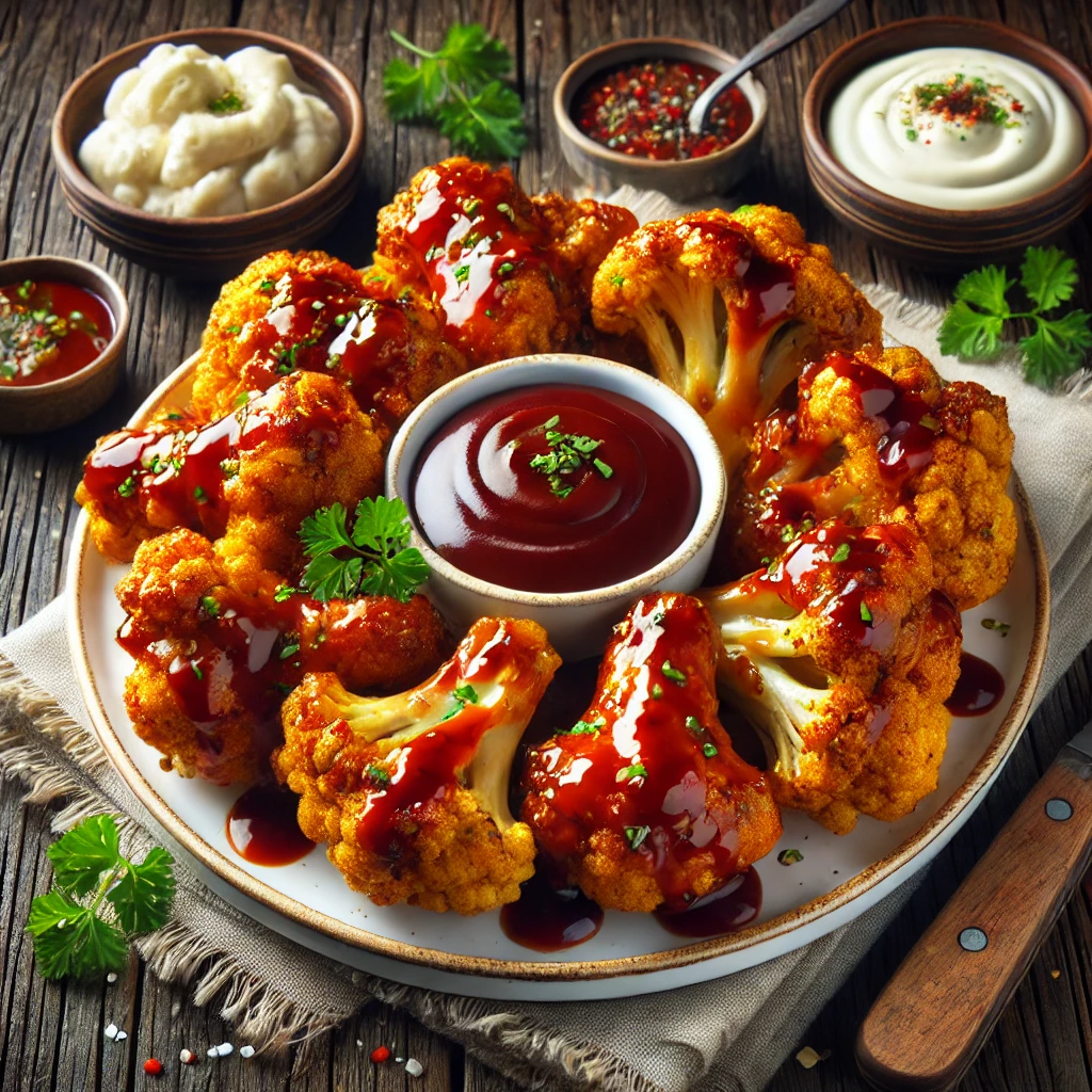 Ízletes és ropogós karfiolszárnyak BBQ-szósszal