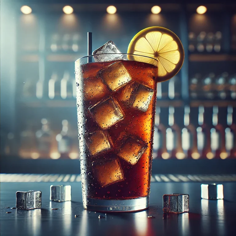 Long Island Iced Tea koktél citromszelettel díszítve