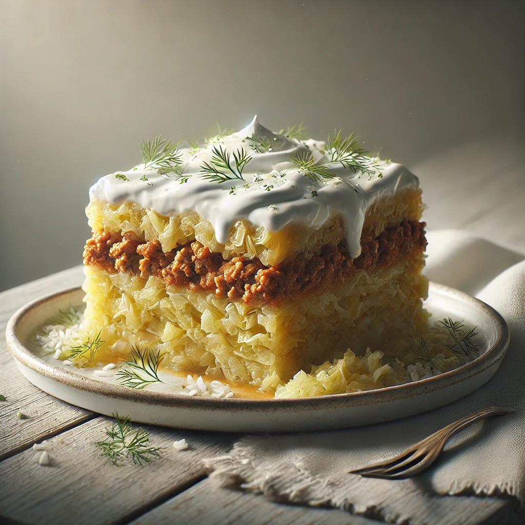 Klasszikus rakott káposzta recept – darált hússal és savanyú káposztával.
