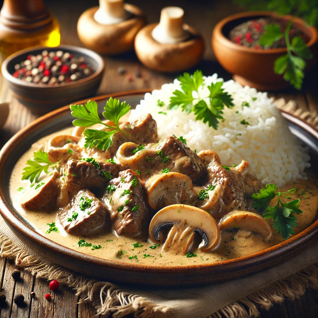 Egyszerű és ízletes Stroganoff bélszín recept