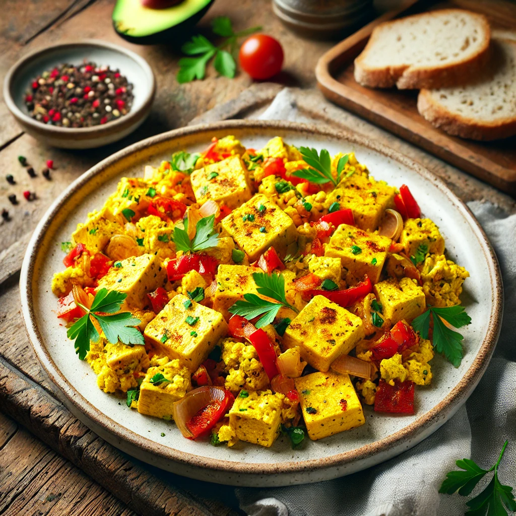 Egyszerű és egészséges tofu rántotta kurkumával