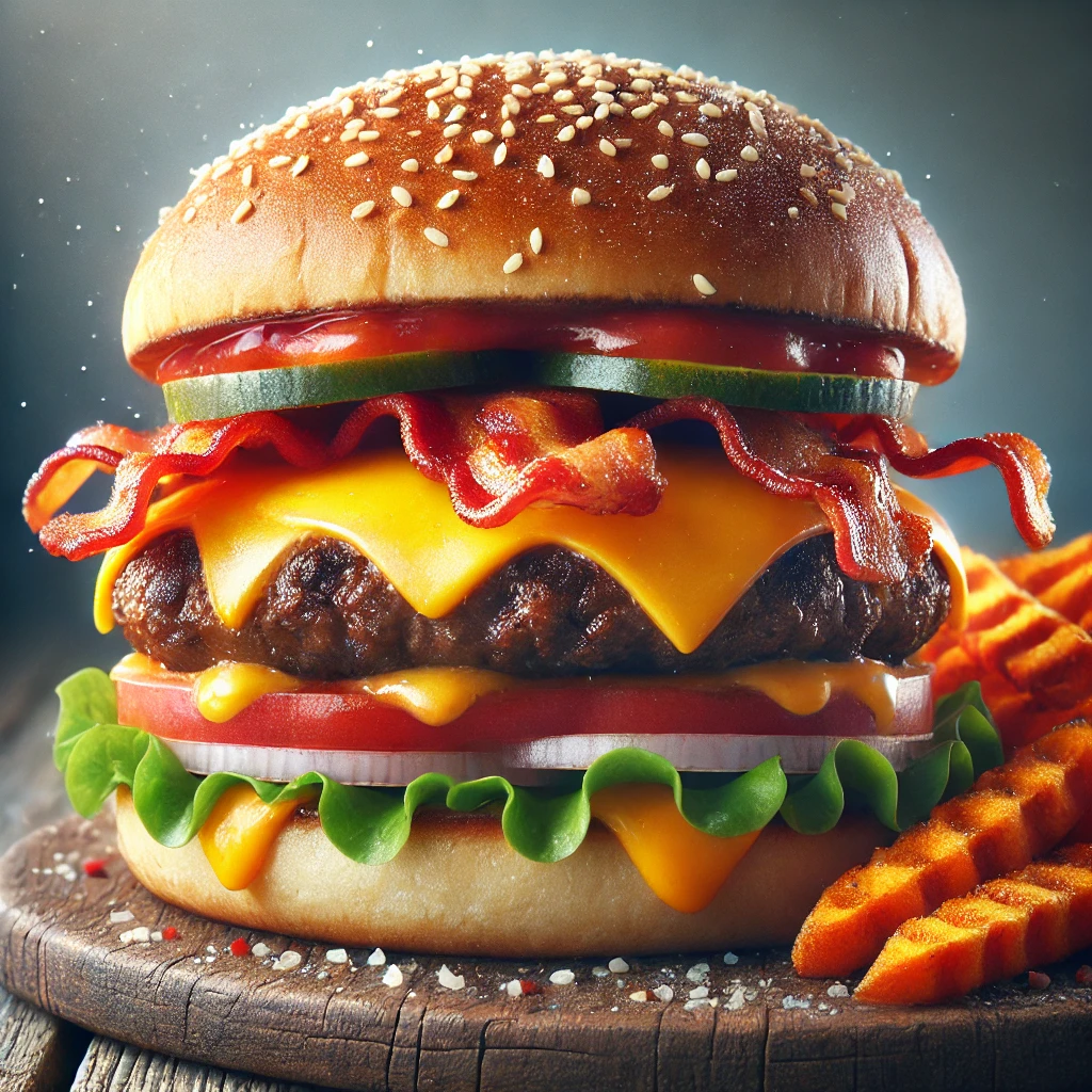 Édes és sós áfonyás-baconös burger