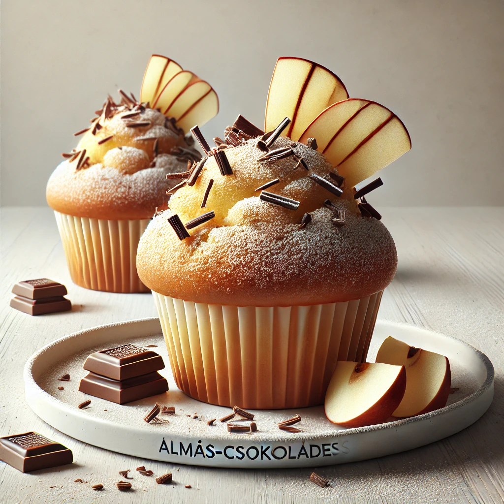 Könnyű és ízletes muffin almával és csokoládéval