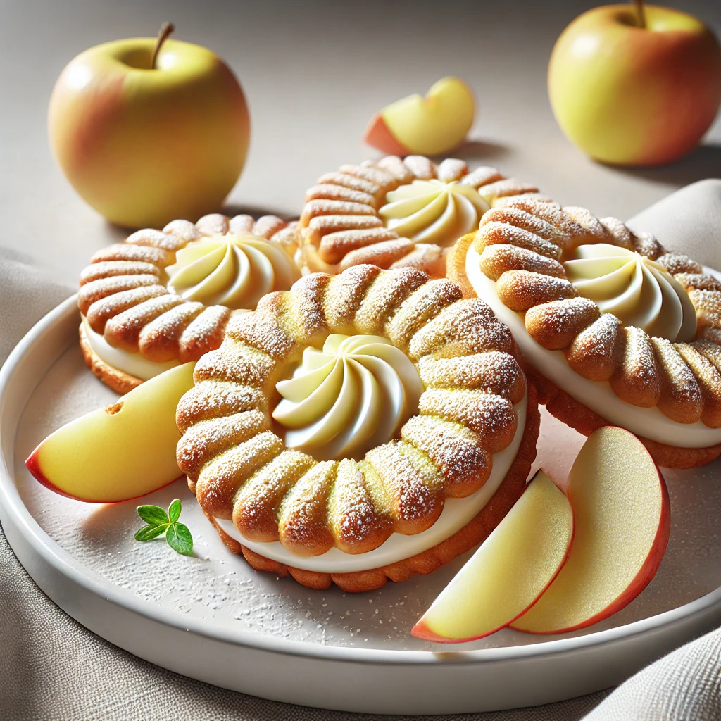Gyümölcsös és krémes linzer almával és vaníliával