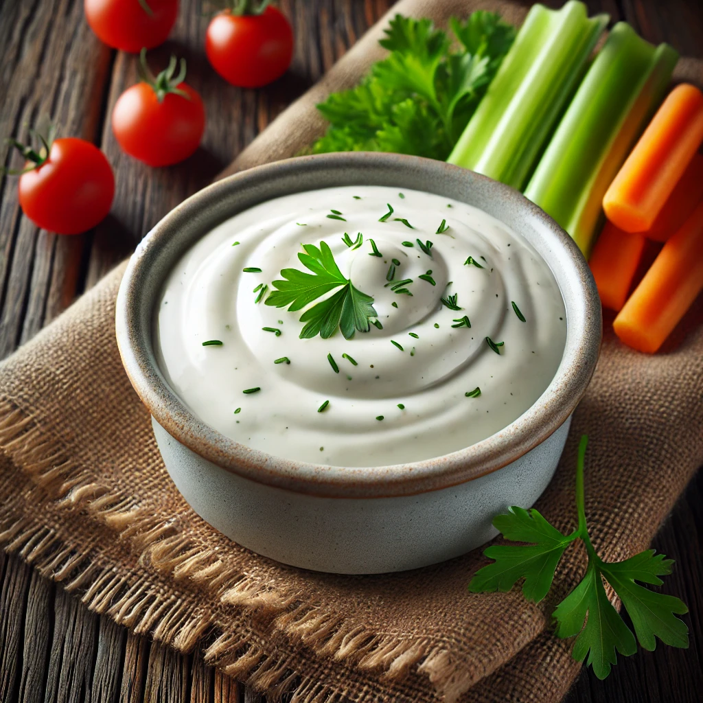 Krémes amerikai ranch dressing friss zöldségekhez