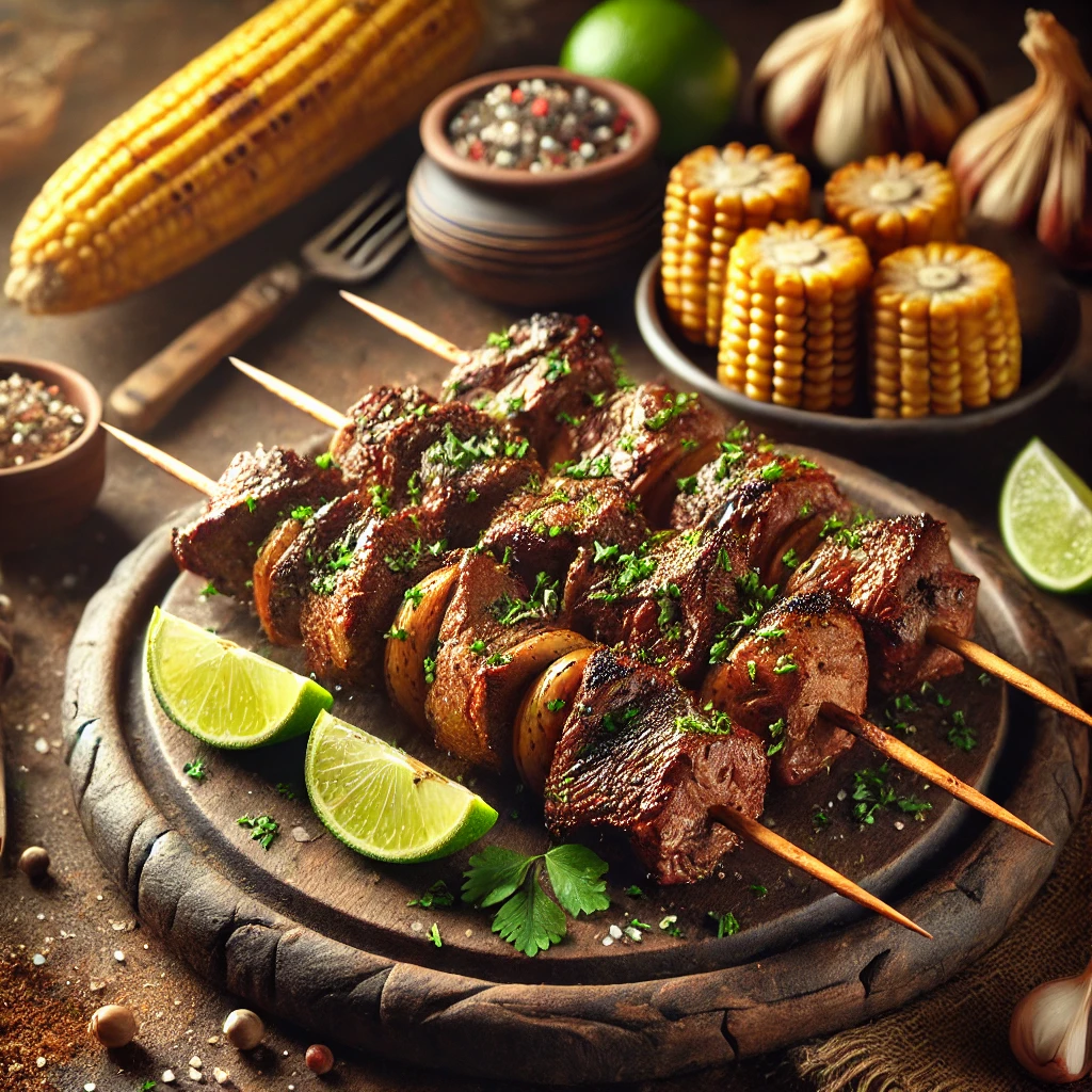 Autentikus perui Anticuchos grillezett marhahússal