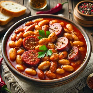 Hagyományos babgulyás recept füstölt hússal