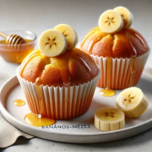 Egyszerű és ízletes muffin banánnal és mézzel