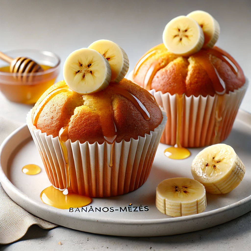 Egyszerű és ízletes muffin banánnal és mézzel