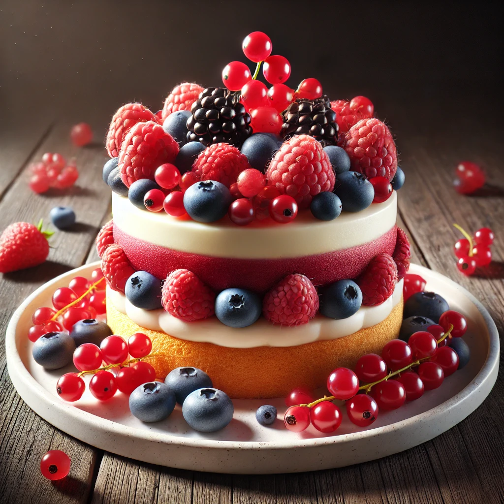 Könnyű és frissítő gyümölcsös torta