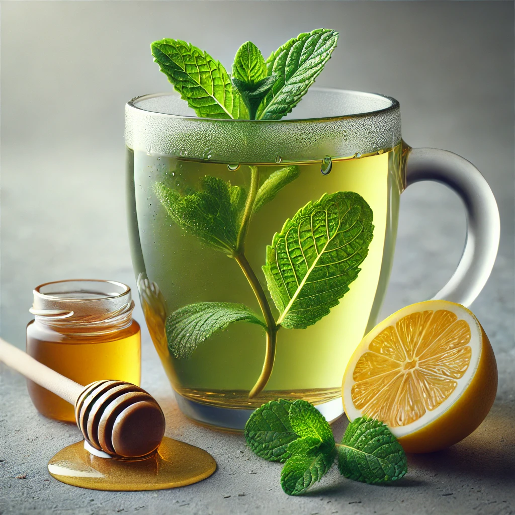 Egészséges és frissítő borsmenta tea
