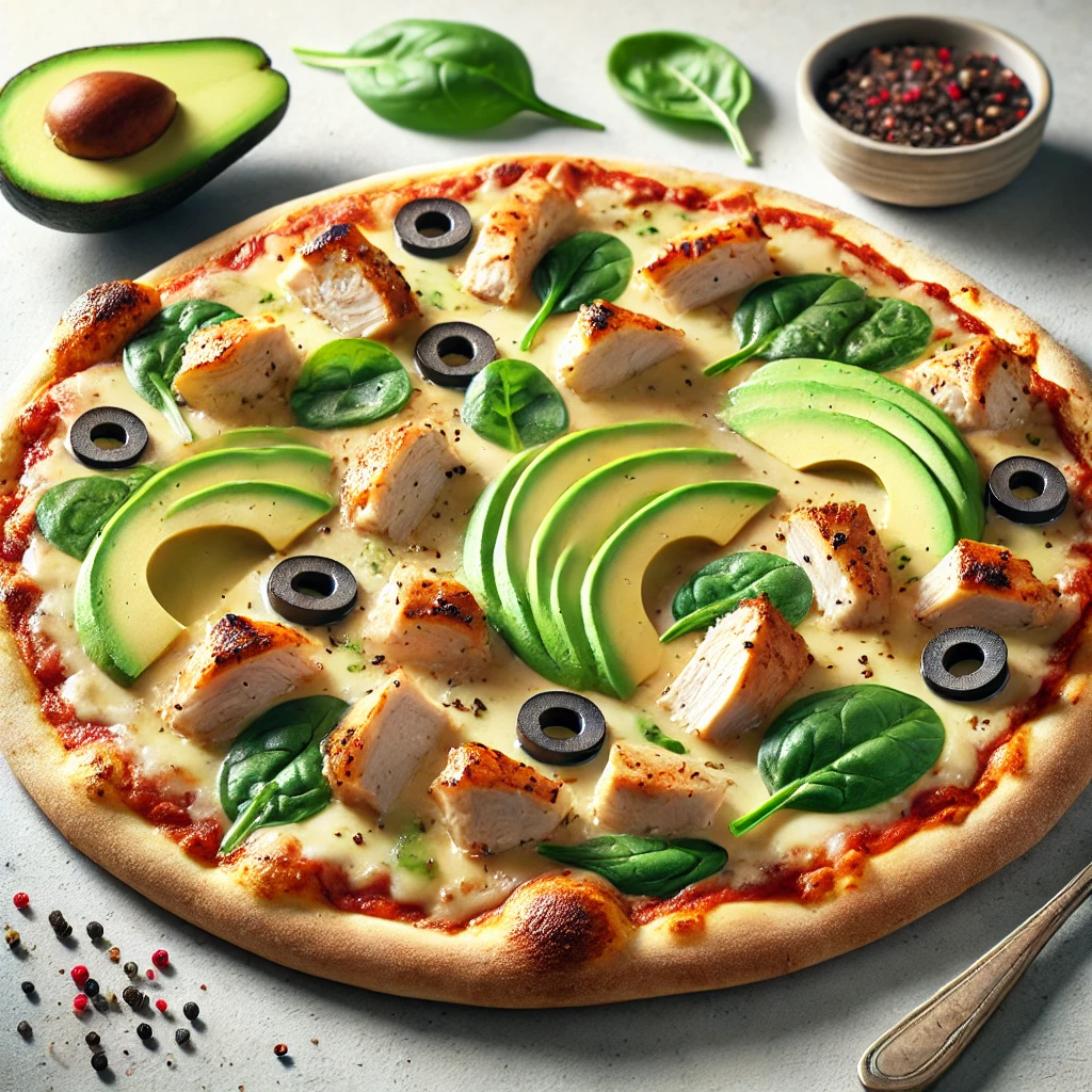 Friss és kreatív feltétekkel készült amerikai stílusú pizza