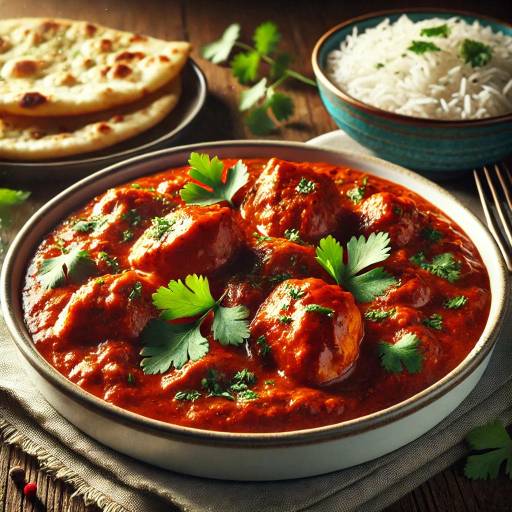 Ízletes és fűszeres indiai csirke balti curry